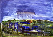 "4" from series "The City"
Graphics.  Olena Pryduvalova - Ukrainian Artist. Virtual Art Gallery. Property of the author
(Paper, gouache)