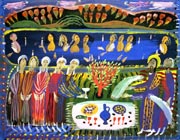 "1" from series "Bible Plots"
Graphics.  Olena Pryduvalova - Ukrainian Artist. Virtual Art Gallery. Property of the author
(Paper, gouache)