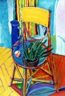 "Still Life on the Old Chair" from series "Still Life"
Graphics.  Olena Pryduvalova - Ukrainian Artist. Virtual Art Gallery. Property of the author
(Paper, gouache)
