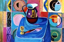 "Blue Still Life" from series "Still Life"
Graphics.  Olena Pryduvalova - Ukrainian Artist. Virtual Art Gallery. Property of the author
(Paper, gouache)